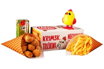 Vaikiškas kompleksas su traškiais vištienos rutuliukais